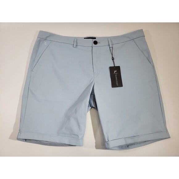 TAILORED ATHLETE Men's 38 Chino Short Light Blue‎ Khaki 9" Shorts NWT - Picture 9 of 13